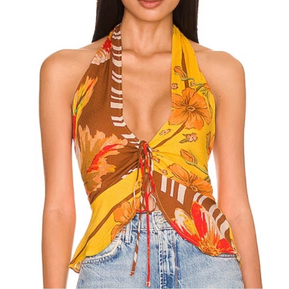 Free People Hot Tropics Halter Top